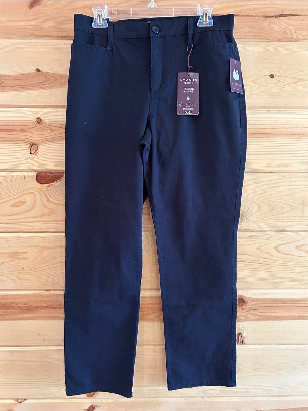NWT Women’s Gloria Vanderbilt Straight-Leg Navy Pants, Size 10P